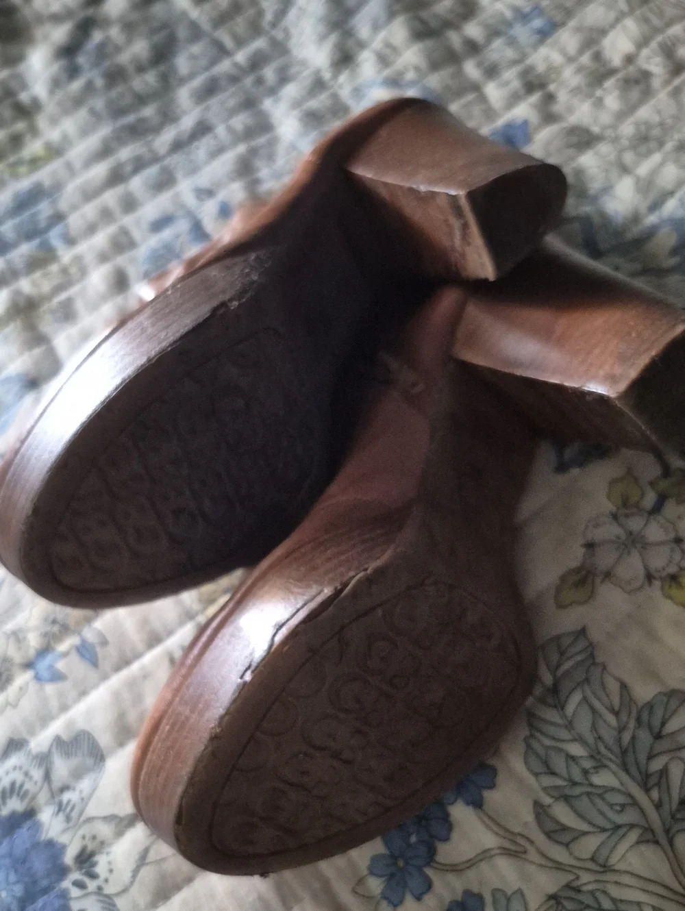 Gianni Bini Tan Brown Leather Platform Ankle Boots